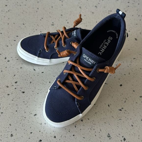 NWOB! Sperry Top-Sider Women's Pier Wave Blue Canvas Sneakers Slip On Size 6.5 - Picture 11 of 13